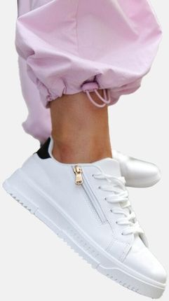 Sportowe buty damskie białe sneakersy eko skóra 28821 rozmiar 41
