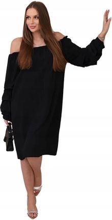 Sukienka hiszpanka z ozdobnym rękawem czarna