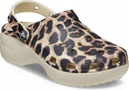 Klapki damskie Crocs Classic Platform Animal Remix bone/leopard 39-40 Eu
