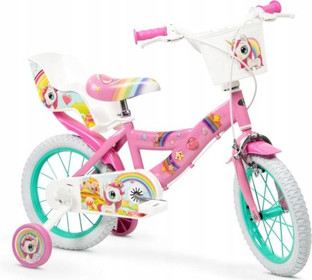 Toimsa Rower Dziecięcy Dla Dziewczynki 14" Jednorożec Unicorn Koła Boczne