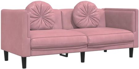 Sofa 2 Osobowa Z Poduszkami Różowa Aksamit 13452-372635