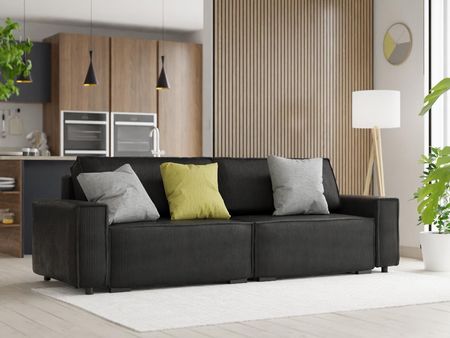 Czarna Rozkładana Trzyosobowa Sofa Smart ROZ/DVOU/POH/SMA/CRN