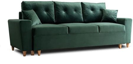 Zielona Welurowa Sofa Z Funkcją Spania Artaxa 39941