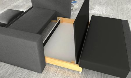 Rozkładana Sofa Wave Ciemnoszara ROZ/POH/WAV/TSED - zdjęcie 3