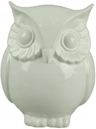Figurka Ceramiczna Sowa Ozdoba Domowa Biała 10 Cm 15670