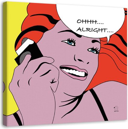Obraz na płótnie, Komiks Pop Art Kobieta Alright 60x60