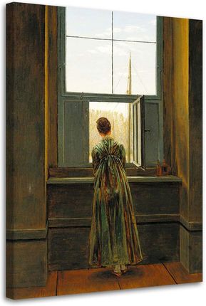 Obraz na płótnie, Kobieta w oknie - C. D. Friedrich reprodukcja 40x60