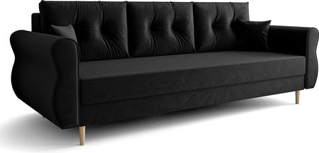 Czarna Sofa Wypoczynkowa Rozkładana Eden 37521