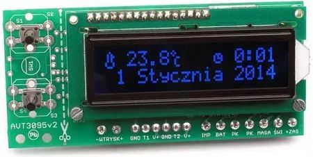 Avt Komputer Samochodowy Z Wyświetlaczem Lcd Niebieskie Znaki Kit Avt3095/4