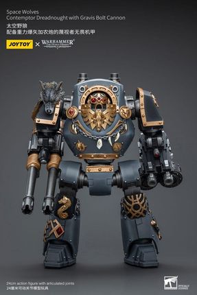 JoyToy Warhammer The Horus Heresy Action Figure 1/18 Space Wolves Contemptor Dreadnought with Gravis Bolt Cannon 12cm