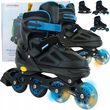 Spokey 4W1 Łyżworolki Rolki Dziecięce Z Regulacją Świecące Kółka Led Czarne Niebieskie