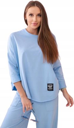Kesi Elegancki Komplet Bawełniany: Bluza + Spodnie Niebieski