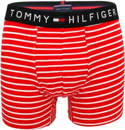 Bokserki męskie majtki czerwone w białe paski TOMMY HILFIGER rozmiar XL