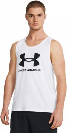 Męski top z nadrukiem Under Armour UA Sportstyle  Logo Tank - biały