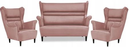 Family Meble Zestaw Wypoczynkowy Sofa + 2 Fotele MON63 Brudny Róż
