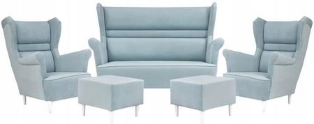 Family Meble Zestaw Wypoczynkowy Sofa + 2 Fotele TR22 Błękitny