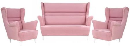 Family Meble Zestaw Wypoczynkowy Sofa + 2 Fotele TR19 Różowy