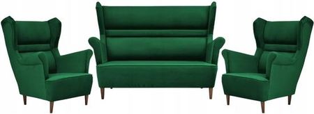 Family Meble Zestaw Wypoczynkowy Sofa + 2 Fotele Zielony R33_13052923556