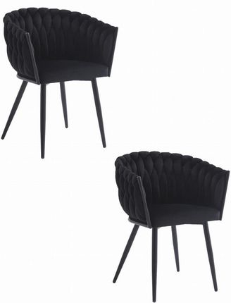 Krzesło ORION - aksamit czarne x 2
