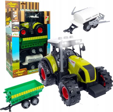 Qulki Traktor Ciągnik Rolniczy Z Przyczepą Światła Dźwięki Przyczepa