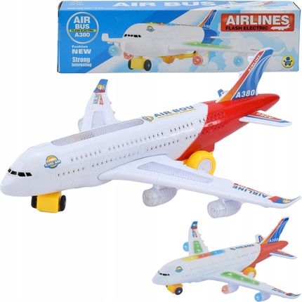 Skleplolki Samolot Interaktywny Jeździ Gra Świeci Dźwięk Zabawki Dla Dzieci Airbus