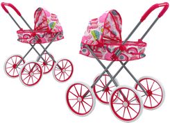 Zdjęcie Lean Toys Wózek Dla Lalek Duże Koła Składany Różowy Wzorki - Dobiegniew