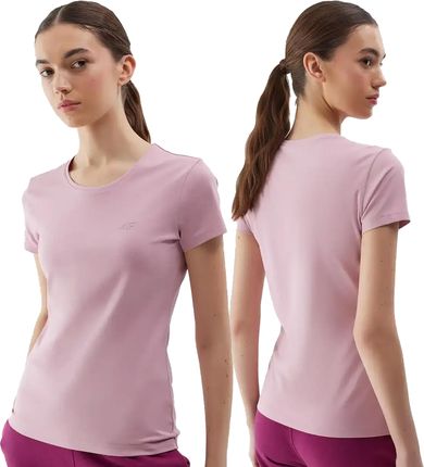 T-shirt damski 4F różowy basic - L