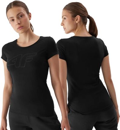 T-shirt damski 4F czarny logo - L