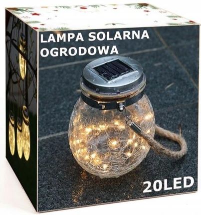 LAMPA SOLARNA OGRODOWA SŁOIK Lampion Solarny - 20LED XXL EFEKT SZRONU