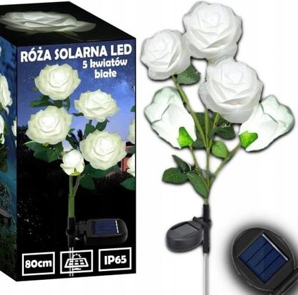 Lampa Solarna Ogrodowa Wbijana Led Róża 80cm Sztuczne Kwiaty Lampki Solarne