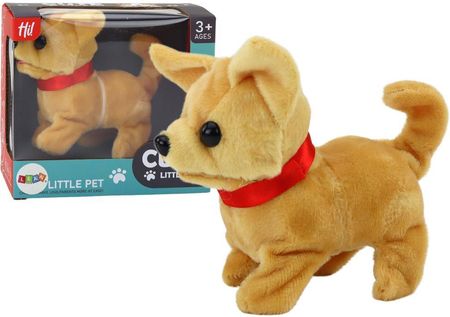 Lean Toys Piesek Pluszowy Interaktywny Zwierzątko Chodzi Szczeka Beżowy