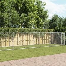 vidaXL Klatka Dla Psa Z Drzwiami Szara 10X2X1,5M Stal 3209581