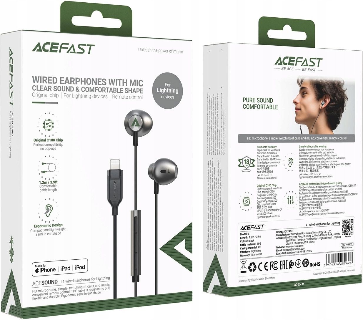 фото Наушники с микрофоном Acefast L1 Black 2