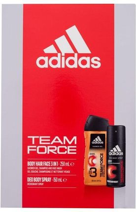 Adidas Team Force 3In1 Zestaw 150Ml Deodorant + 250Ml Żel Pod Prysznic
