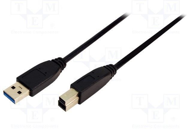 LogiLink Cavo USB 3.0 Da 3 Metri - USB A Maschio A USB B Maschio, Nero, 5 Gbps, 900 MA, Robusto E Schermato - 5