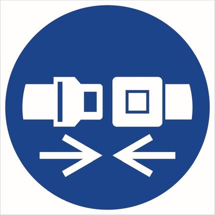 Signproject Znak Gj020 - "Nakaz Stosowania Pasów Bezpieczeństwa" - 10X10Cm; Płyta