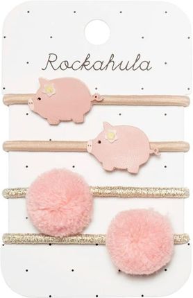 Rockahula Kids Gumki Do Włosów Dla Dziewczynki 4 Szt. Polly Pig