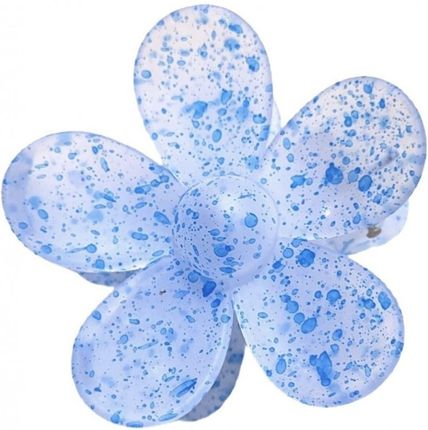 Ecarla Spinka Do Włosów Klamra XL Niebieski Kwiat Plamki 7,5 X 7Cm Sp274