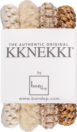 Bon Dep Kknekki Bundle - zestaw gumek do włosów Beige/Brun Glitter
