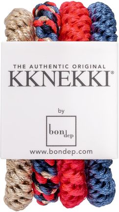 Bon Dep Kknekki Bundle - zestaw gumek do włosów Pink/Navy/Beige Glitter Mix
