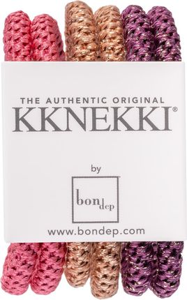 Bon Dep Kknekki Bundle - zestaw gumek do włosów Pink/Brown/Purple