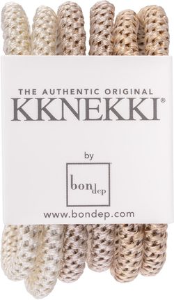 Bon Dep Kknekki Bundle - zestaw gumek do włosów Beige/Gold