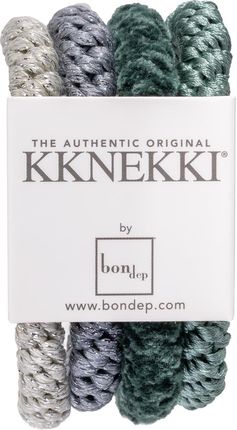 Bon Dep Kknekki Bundle - zestaw gumek do włosów Green/Blue/Beige Glitter Mix