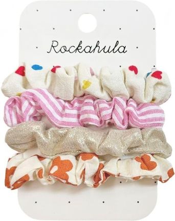 Rockahula Kids Gumki Scrunchie Do Włosów Dla Dziewczynki 4 Szt. Rainbow Hearts
