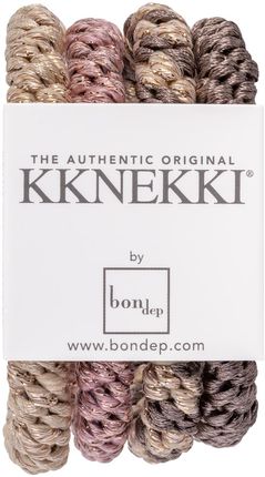 Bon Dep Kknekki Bundle - zestaw gumek do włosów Brown/Pink/Beige Glitter Mix