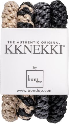 Bon Dep Kknekki Bundle - zestaw gumek do włosów Gold/Black/Grey Glitter Mix