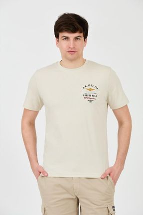 AERONAUTICA MILITARE Beżowy t-shirt Short Sleeve
