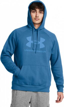 Męska bluza dresowa nierozpinana z kapturem Under Armour UA Rival Fleece Logo HD - niebieska
