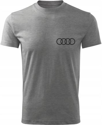 Koszulka T-shirt męska D190P Audi Logo Car ciemnoszara rozm 3XL