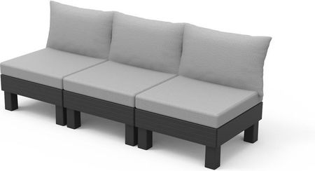 Meble Ogrodowe Keter Elements Sofa 3-Osobowa Grafitowa